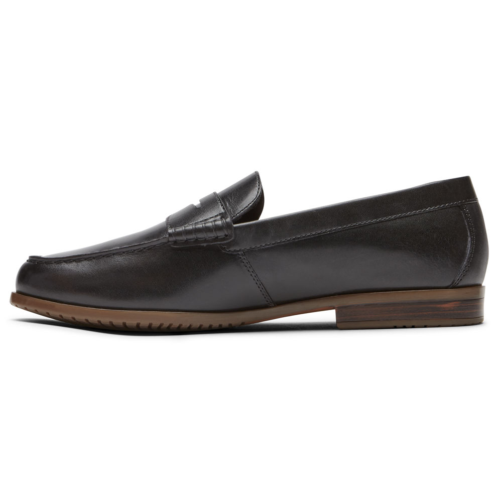 Rockport Loafers For Mens Black - Curtys Penny - MA3715286